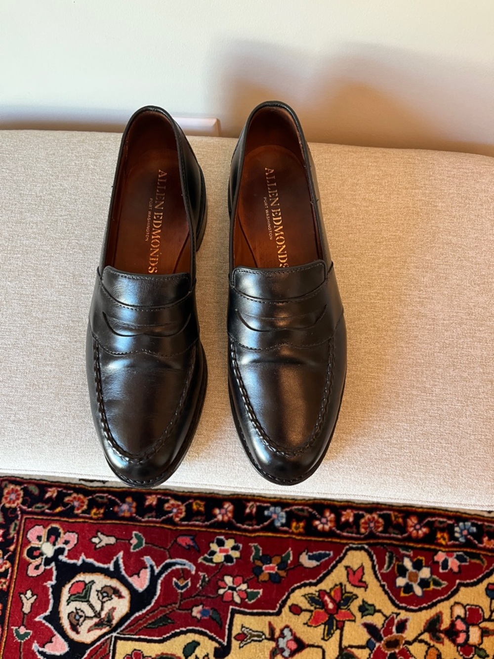 Allen Edmonds Black Leather Penny Loafers